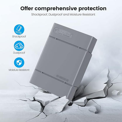ORICO 5-Pack Hard Drive Carrying Case Protective Box for 3.5/2.5 Inch SSD HDD Portable with Anti-Static,Shockproof and Dust Proof Travel Storage Bag-PHP25-5C