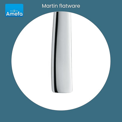 Amefa Martin 45-Piece Flatware, Set for 8 – Stainless Steel Silverware with Polished Mirror Finish, Ergonomic Handles, Rust-Resistant Cutlery Featuring Forks, Knives, Spoons, Salad Forks & Teaspoons