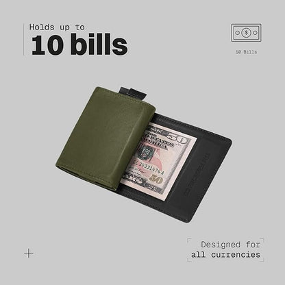 The Frenchie Co. - AirTag Speed Wallet Mini - Ultra-Slim RFID Blocking Card Holder - Minimalist Front Pocket Wallet for Men & Women - Full-Grain Italian Leather