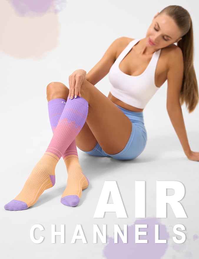 FITRELL 3 Pairs Compression Socks for Women and Men 20-30mmHg-Circulation Support Socks