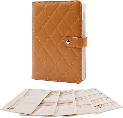 Travel Jewelry Organizer Case ， Portable Jewelry Organizers Storage Book, Compact Jewelry Roll for Earrings, Rings, Necklaces - Perfect Jewelry Travel Bag for Women