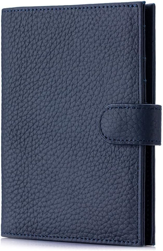 RFID Slim Leather Passport Holder for Travel Women & Men – Travel Wallet with Passport Slot & Card Slots, Zippered Coins Pocket and Cash Holder Christmas Gift Box (Sapphire Blue)