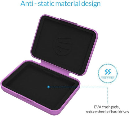 ORICO External Hard Drive Case for 3.5 Inch HDD/SSD 5 Packs Portable Hard Drive Carrying Protective Storage Box Anti-Static and Shockproof (Multicolor)-PHX5C
