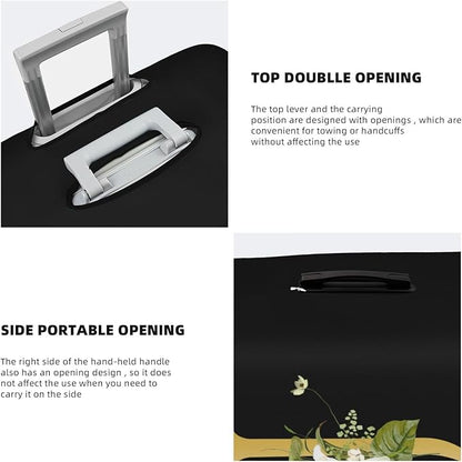 Decorative J Suitcase Protectors Elastic Washable Luggage Covers With Concealed Zippers For 18-32 Inch Luggage (Size M: Fits 22-24 Inch)