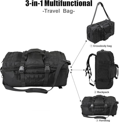 Greencity Travel Duffel Bag for Weekend Overnight Bag Waterproof Small Large for Men Women 30L 45L 85L Black