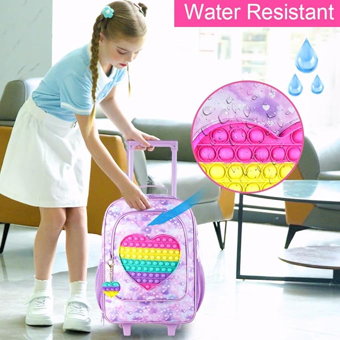 Kids Suitcase with Wheels for Girls and Boys, Rolling Carry on Luggage for Toddler Children