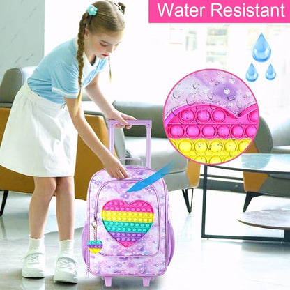 Kids Suitcase with Wheels for Girls and Boys, Rolling Carry on Luggage for Toddler Children