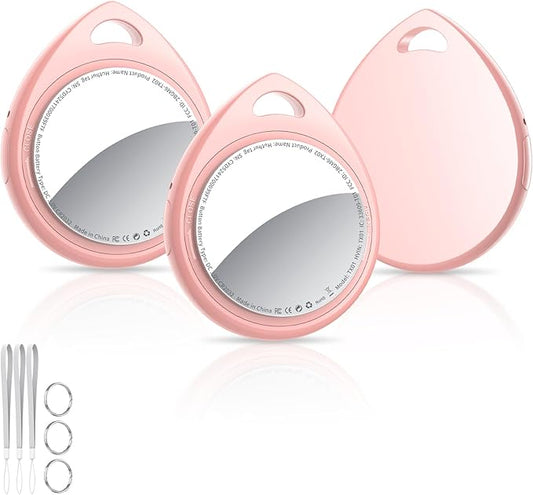 Air Tracker Tags-3 Pack Pink, 5.3 Bluetooth Tracker Work with Apple Find My (iOS Only), 100dB Sound, Smart Tag with Keychain/Lanyard, Item Finder for Luggage/Key/Suitcase, Replaceable Battery.
