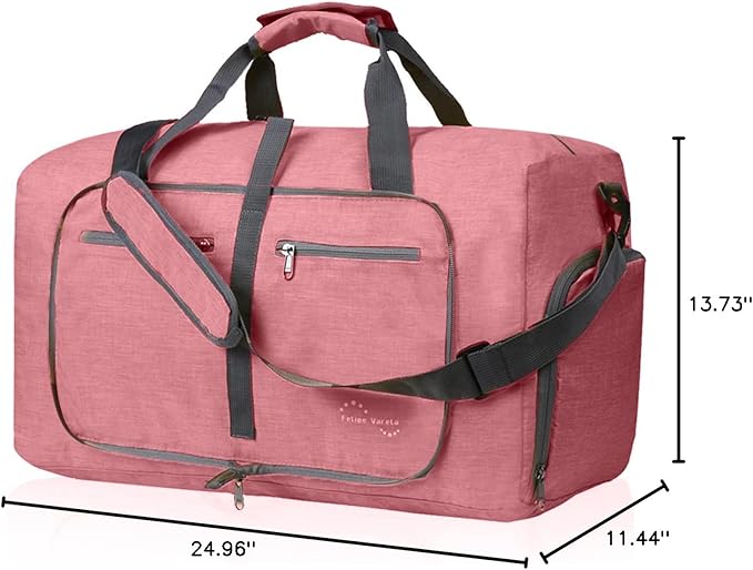 Felipe Varela Duffle Bag with Shoes Compartment and Adjustable Strap,Foldable Travel Duffel Bags for Men Women,Waterproof Duffel Bags