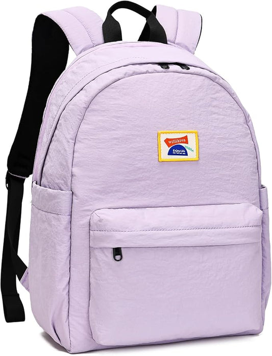willikiva Kids Backpack for School Boys Girls Teens Toddler Backpack Waterproof Kindergarten Preschool Elementary Bookbag Children Travel Bag(Purple,Medium)