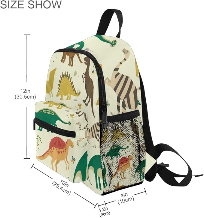 OREZI Cute Kids Back Pack Vintage Dinosaur Todder Backpack Lightweight Preschool Kindergarten Book Bag Practical and Durable Daycare Bag for Travel,Toys