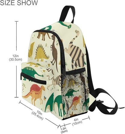 OREZI Cute Kids Back Pack Vintage Dinosaur Todder Backpack Lightweight Preschool Kindergarten Book Bag Practical and Durable Daycare Bag for Travel,Toys