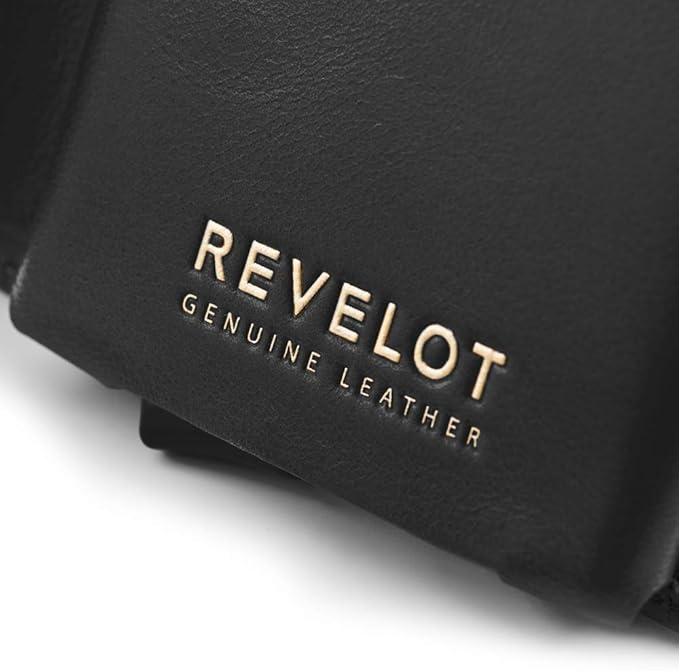 Revelot BiFold Cardholder Wallet/Genuine Leather with RFID Blocking / W1 (Black Nappa)