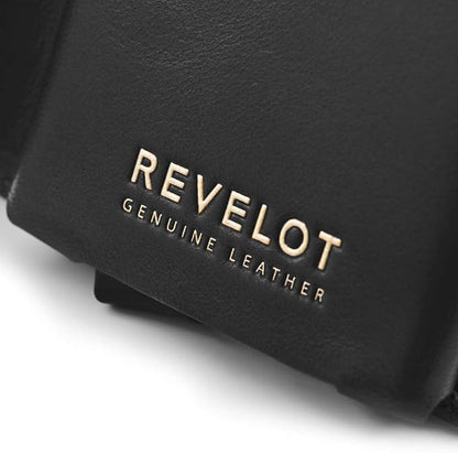 Revelot BiFold Cardholder Wallet/Genuine Leather with RFID Blocking / W1 (Black Nappa)