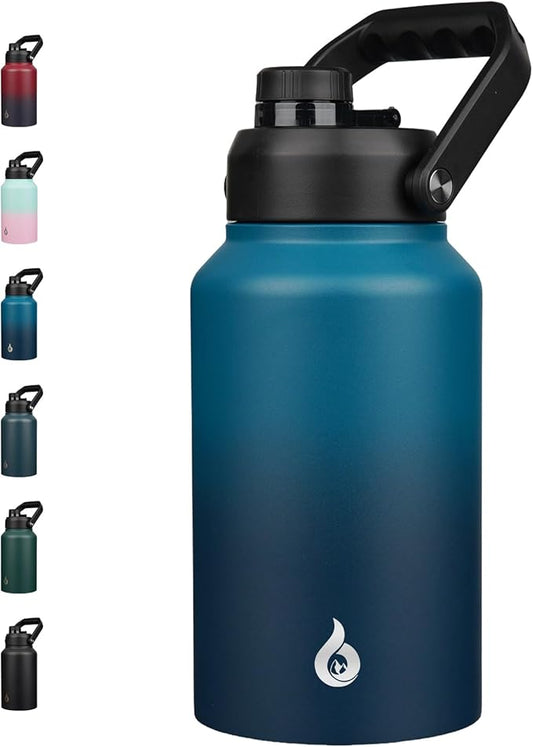 BJPKPK 87oz Insulated Water Bottle, Dishwasher Safe 2/3 Gallon Water Bottle with Ergonomic Handle, BPA Free Leak Proof Water Jug,Stainless Steel Metal Flasks with Anti-slip Bottom,Vast