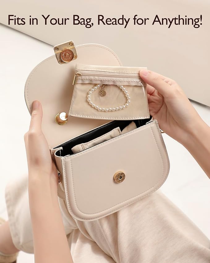 GUKA Travel Jewelry Box, Jewelry Case, Jewelry Holder Organizer, 9 Pcs Travel Jewelry Organizer Bag, Portable Versatile Ring Earring Storage, for Larger Accessories, Gifts for Women and Girls