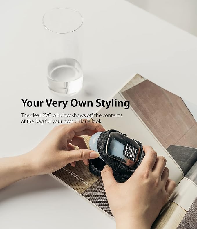 Ringke Mini Pouch Block, Small Bag for Universal Wireless Ear Buds, Durable Waterproof Keychain Backpack Accessories for AirPods Pro 3 & 2 & 1, AirPods 4 & 3 & 2 & 1 Case