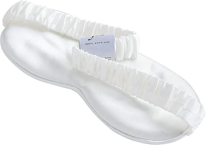 Silk Sleep Mask Light Blocking Luxury 100% Mulberry 19mm Silk Eye Mask Eye Cover Blindfold Ultra Soft Light & Comfy Anti Aging Skin Care with Travel Bag Gift Package