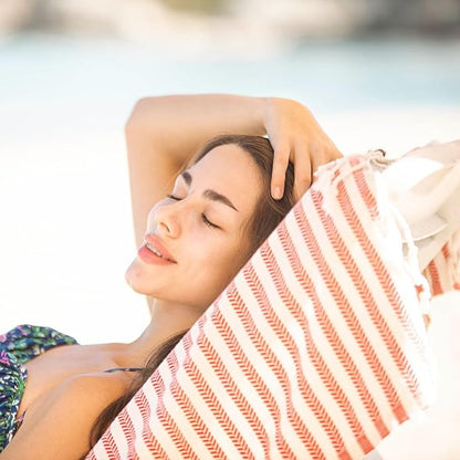 Bazaar Anatolia Turkish Beach Towel – 100% Cotton, Quick Dry, Sand Free Towel for Bathroom, Travel, Camping – Oversized 71x39 Inches – Arpa Red