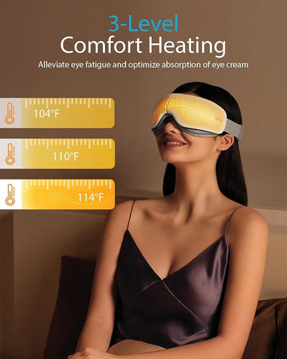 SKG Eye Massager with Heat, Bluetooth Music & Foldable Sleep Mask for Dry Eyes & Relaxation, Ideal for Travel, Work