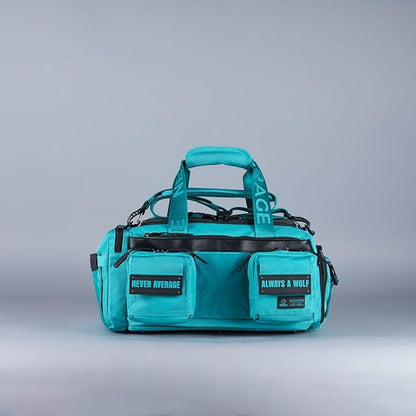 WOLFpak 20L Mini Duffle Bag for Gym & Travel | Waterproof Carry-On Weekender Bag with Shoe Compartment, Hard Bottom, and Tactical Molle System (Voodoo Aqua)