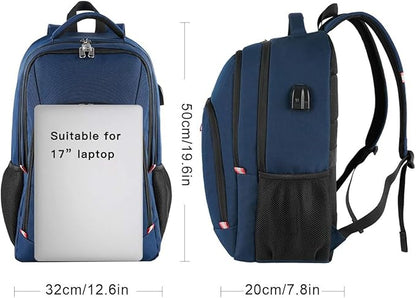 Della Gao Travel Laptop Backpack, Large Anti-Theft Business Travel Backpack with USB Charging Port, Water Resistant College School Computer Bag for Men/Women for 17 Inch Laptop and Notebook