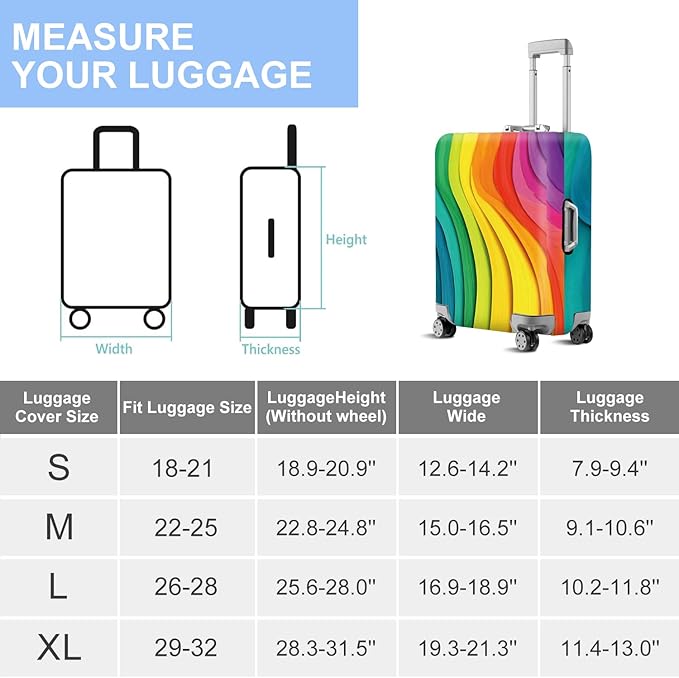 ANNA QUEEN Travel Luggage Cover Suitcase Protector Suitcase Cover Anti-Scratch,Stretchable Bag Cover Washable Durable Polyester