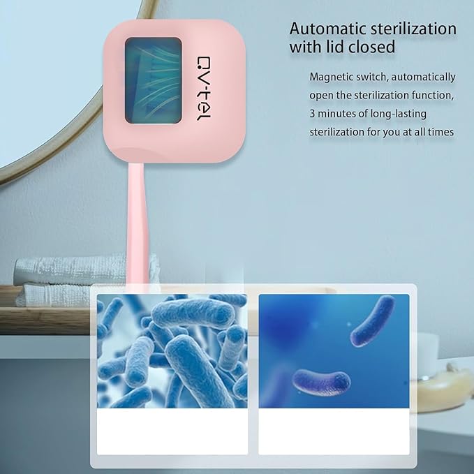 Wall Mounted Toothbrush Holder & Toothbrush Cleaner, Toothbrush Case - Manual/Electric Toothbrush Cover for Any Toothbrush Head - Rechargeable Toothbrush Travel Case with Cover, Clean for Home, Travel