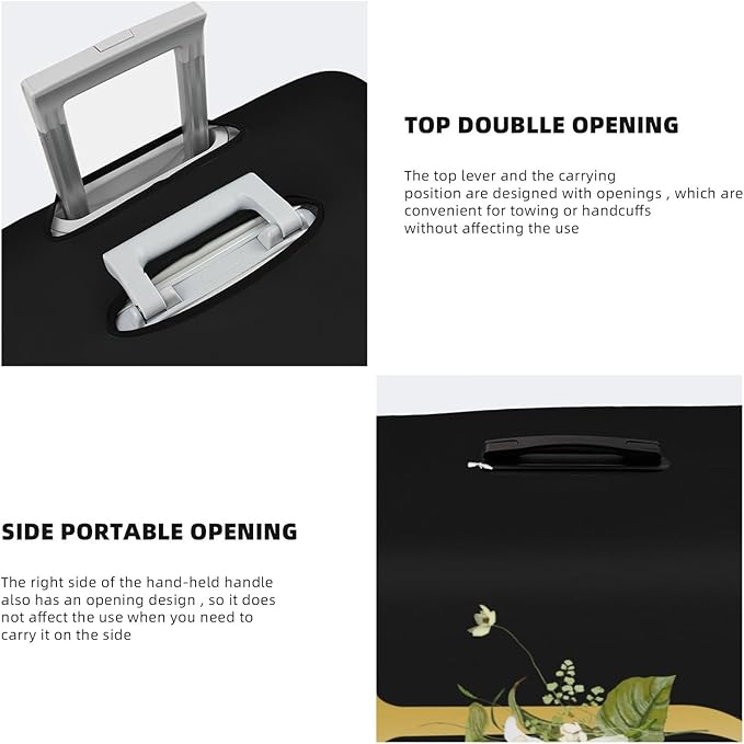 Decorative J Suitcase Protectors Elastic Washable Luggage Covers With Concealed Zippers For 18-32 Inch Luggage (Size S: Fits 18-21 Inch)