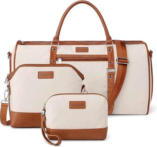 Noozion Convertible Garment Duffel Bag for Travel - Carry On Garment Bags With Toiletry Bag Large Weekender Bag for Men Women 2 in 1 Hanging Suitcase Suit Travel Duffel Overnight Bags