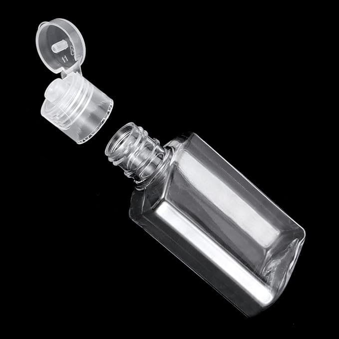 100 PCS 1 oz Clear Travel Bottles, 30ml Refillable Portable Plastic Bottles with Flip Cap for Travel, Outdoor Camping, Business Trip