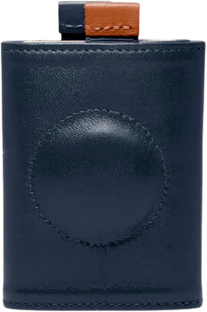 The Frenchie Co. - Speed Wallet Mini - Ultra Navy - RFID blocking with quick-access pull tab - Ultra-slim Italian leather for secure minimalist carry.