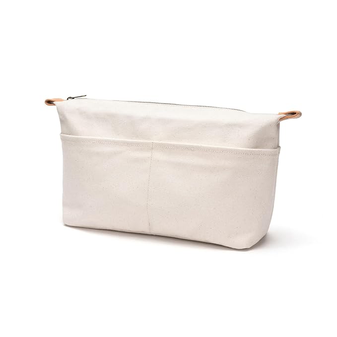 Insert Storage Bag Purse Organizer and Cosmetic Travel Bags for Women Makeup Bag with Compartments Three Sizes Cotton Canvas built-in compartments functiona and fashionable