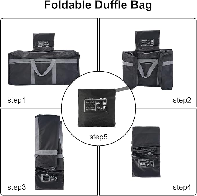 Foldable Duffle Bag, 96L Extra Large Travel Duffel bag Lightweight Weekender Bag for Men Women Water-proof & Tear Resistant,Black
