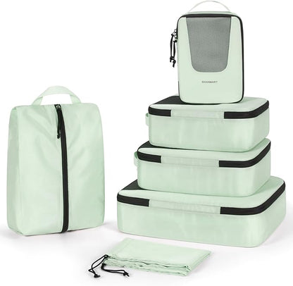 BAGSMART Compression Packing Cubes for Travel, 6 Set/5 Set/4 Set, Compression Suitcase Organizer Bags Set for Suitcases Travel Essentials, Lightweight Packing Organizers