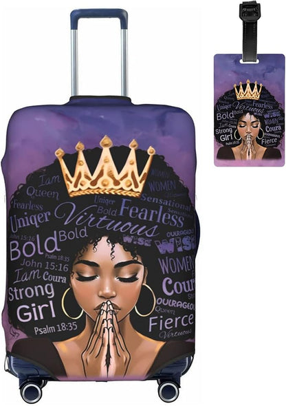 Luggage cover protector luggage cover for Suitcase Washable Suitcase Protector Anti-scratch Suitcase cover Large African American Black Girl