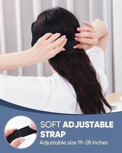 MZOO Luxury Sleep Eye Mask for Side Sleeper Men Women, Zero Eye Pressure 3D Sleeping Mask, Light Blocking Patented Design Night Blindfold, Soft Eye Shade Cover for Travel, Black