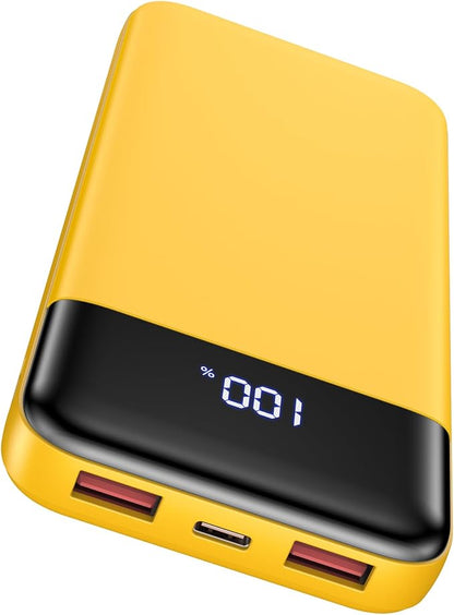 Portable Charger 10000mAh Slim Power Bank Portable Phone Charger 22.5W PD QC Fast Charging with 3 Outputs 2 Inputs Battery Pack Compatible with iPhones Samsung Google Pixel LG Moto More Devices Orange