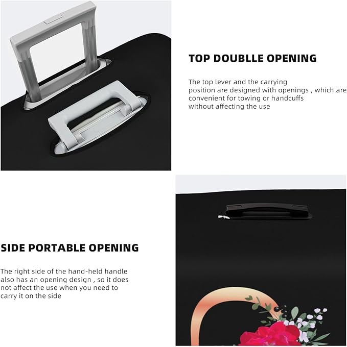 Floral Letter P Travel Luggage Cover Spandex Suitcase Protector Elastic Washable Stretch Suitcase Cover,Size XL(Fit 29-32inch Suitcase)