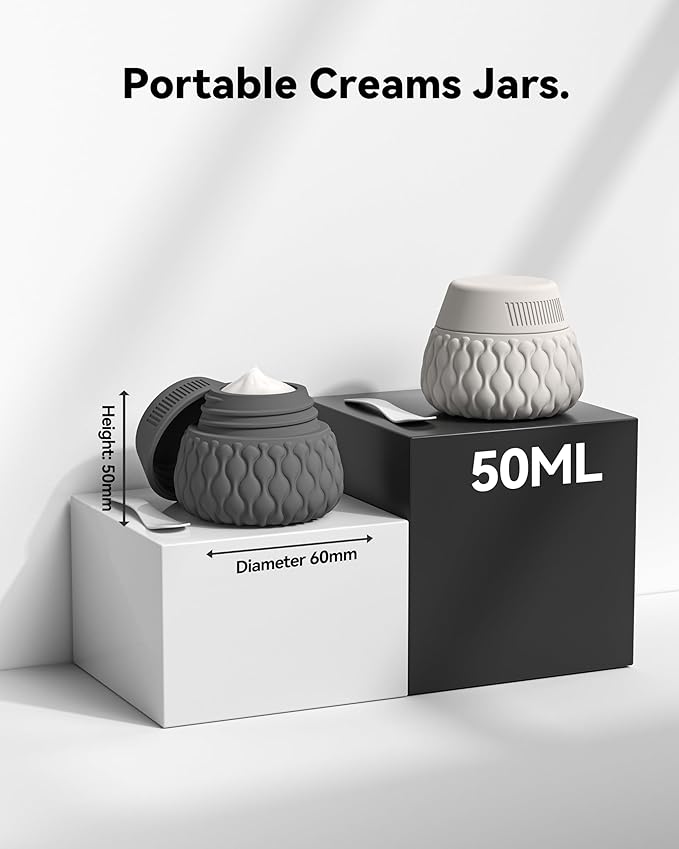 Silicone Travel Bottles for Toiletries 8 Pack Travel Size Toiletries 3.4 oz 1.7 oz, Leakproof Squeeze Travel Size Containers Refillable Cosmetic Jars Set for Shampoo, Conditioner, Creams