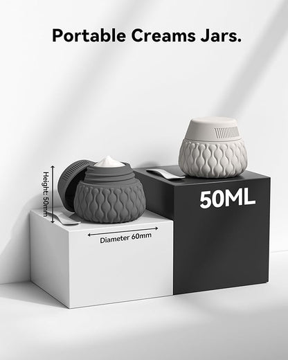 Silicone Travel Bottles for Toiletries 8 Pack Travel Size Toiletries 3.4 oz 1.7 oz, Leakproof Squeeze Travel Size Containers Refillable Cosmetic Jars Set for Shampoo, Conditioner, Creams