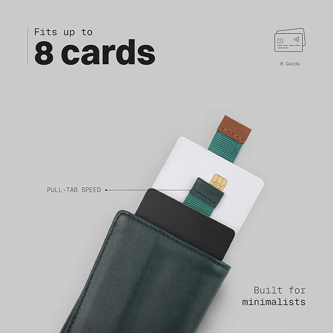 The Frenchie Co. - Speed Wallet Mini - Ultra-Slim RFID Card Holder - Quick-Access Pull Tab - Minimalist Front Pocket Wallet in Full-Grain Italian Leather