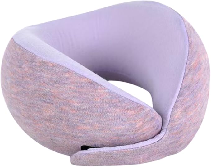 Travel U-Shaped Airplane Pillow,Kids Memory Foam Travel Neck Pillow, 360° Support, Foldable，Suitable for Commuting, Flying, Working, and Living at Home (Smoky Purple)