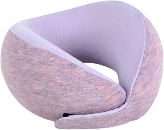 Travel U-Shaped Airplane Pillow,Kids Memory Foam Travel Neck Pillow, 360° Support, Foldable，Suitable for Commuting, Flying, Working, and Living at Home (Smoky Purple)
