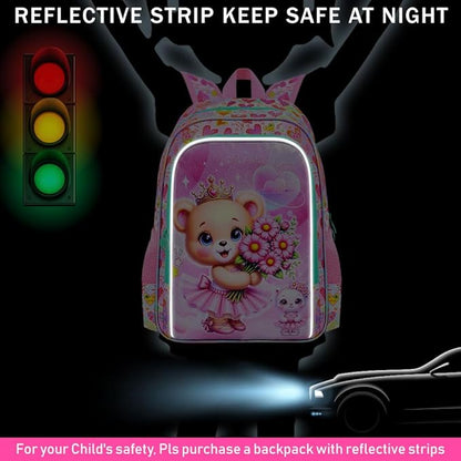 WZLVO 3PCS Kids Backpack for Girls, Unicorn Dinosaur Animal Prechool Elementary Kindergarten School Bookbag with Lunch Box