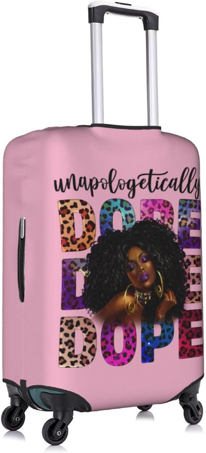 Travel Suitcase Protector African American Girl Elastic Protective Washable Luggage Cover With Concealed Zipper Suitable For 18-32 Inch(S (for 18-21 inch luggage))