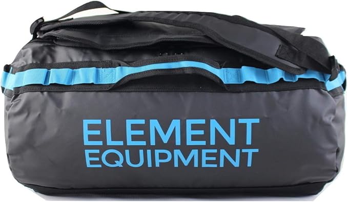 Element Equipment Trailhead Duffel Bag Shoulder Straps Waterproof Black/Blue Large