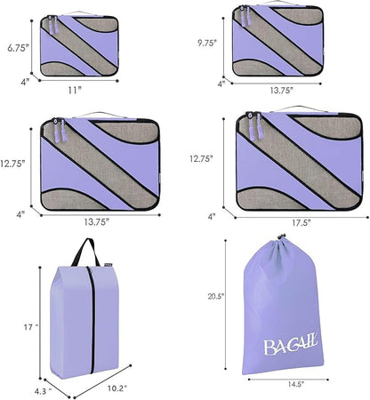 BAGAIL 6 Set Packing Cubes,Travel Luggage Packing Organizers