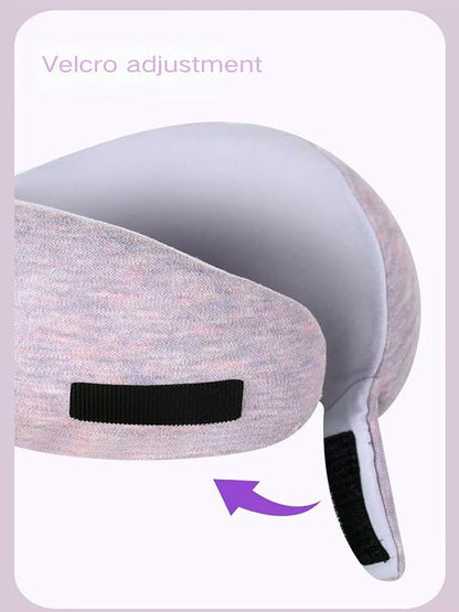 Travel U-Shaped Airplane Pillow,Kids Memory Foam Travel Neck Pillow, 360° Support, Foldable，Suitable for Commuting, Flying, Working, and Living at Home (Smoky Purple)