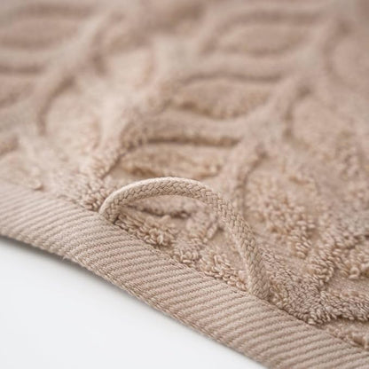 BAGNO MILANO Turkish Bath Towels, Soft Plush Jacquard Luxury Bath Towels, Quick Dry Towel Set (Latte, 2 pcs Bath Towel Set)